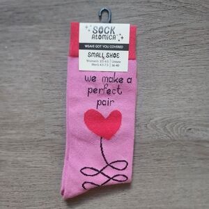 NWT Sock Atomica Women's 'We Make a Perfect Pair' Graphic Crew Socks
